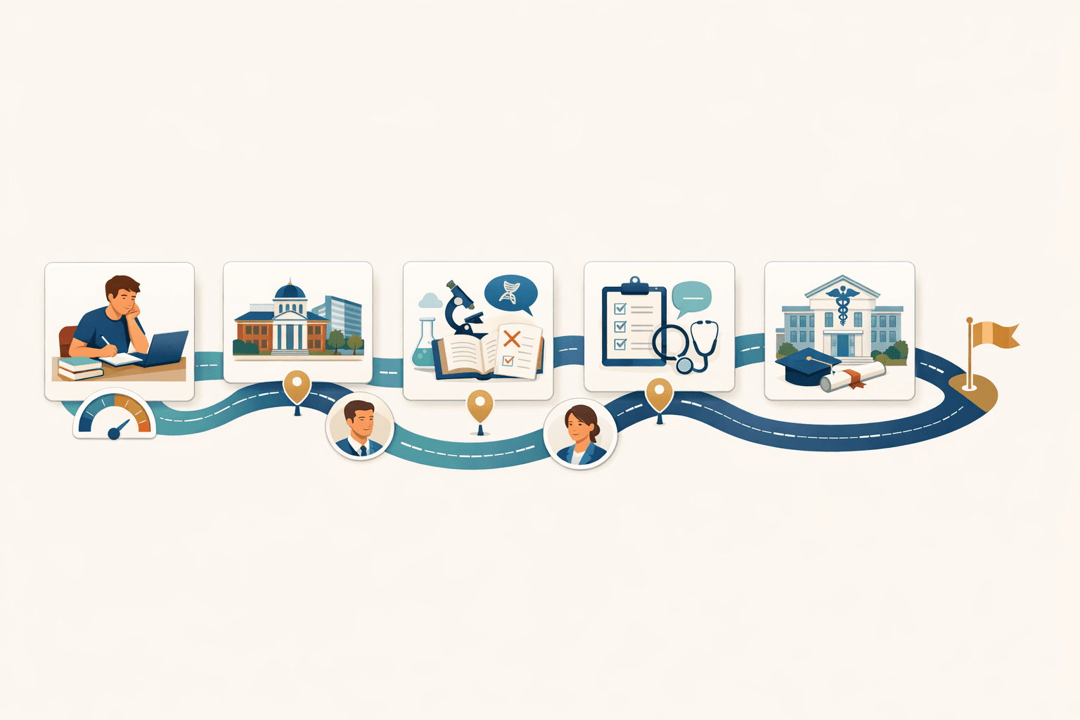 医学部受験に向けたオーダーメイド学習ロードマップのイメージ図