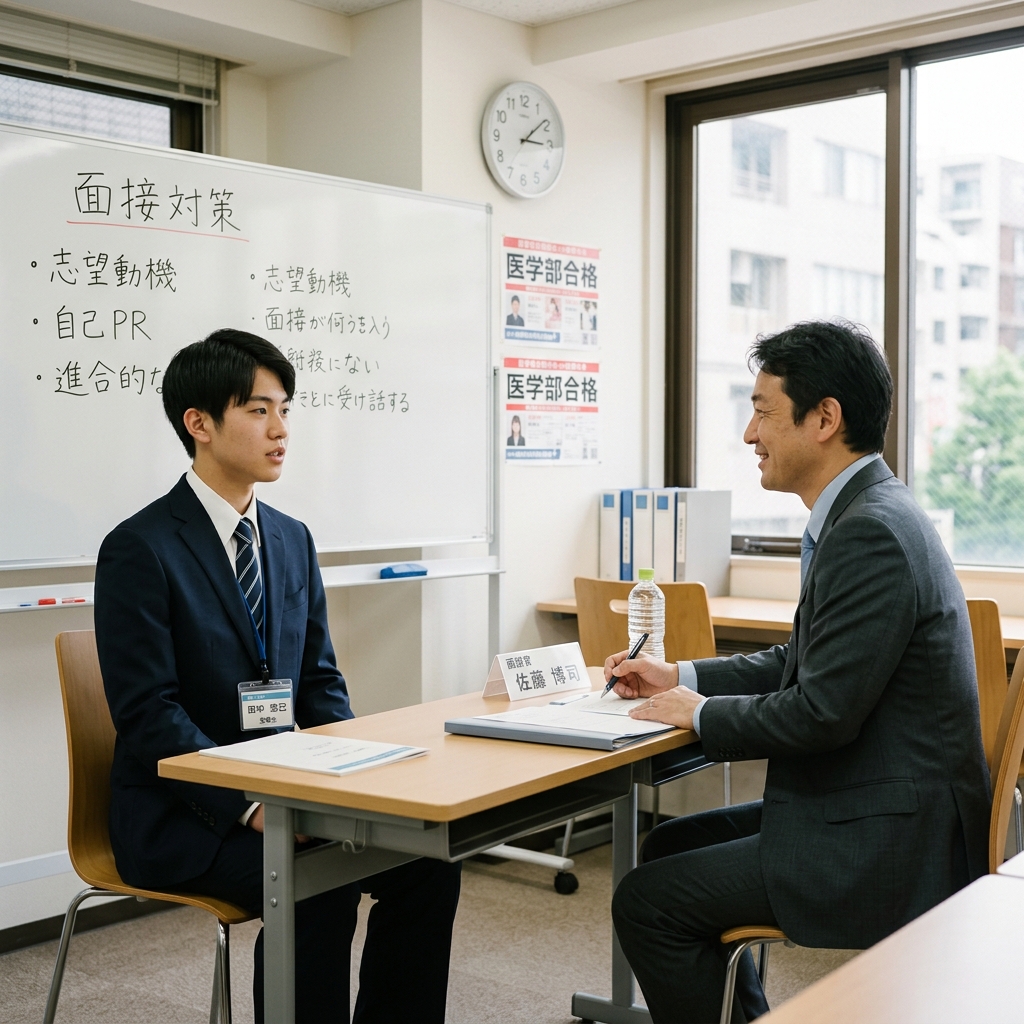 医学部の面接会場・面接官とのロールプレイ模擬練習イメージ